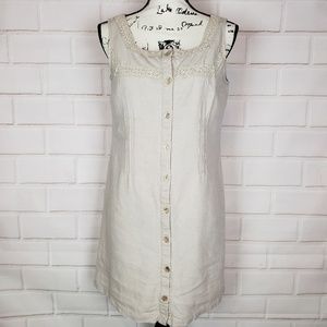 White Stag Linen Blend Shift Dress S